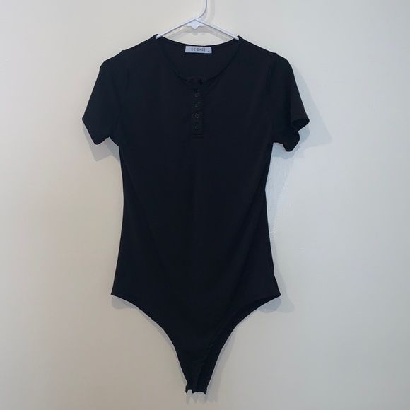Womens De Base black bodysuit size M worn - Picture 1 of 4